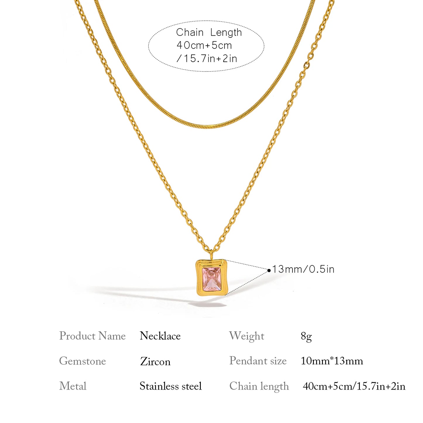 Zirconia Pendant Necklace - Accessory