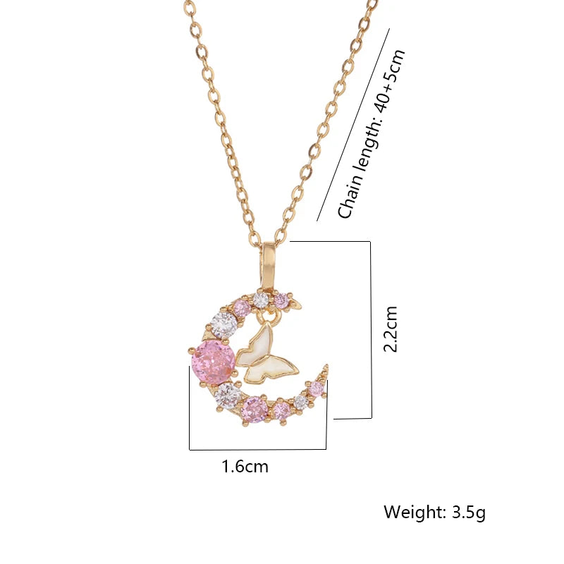 Butterfly Moon Necklace - Accessory