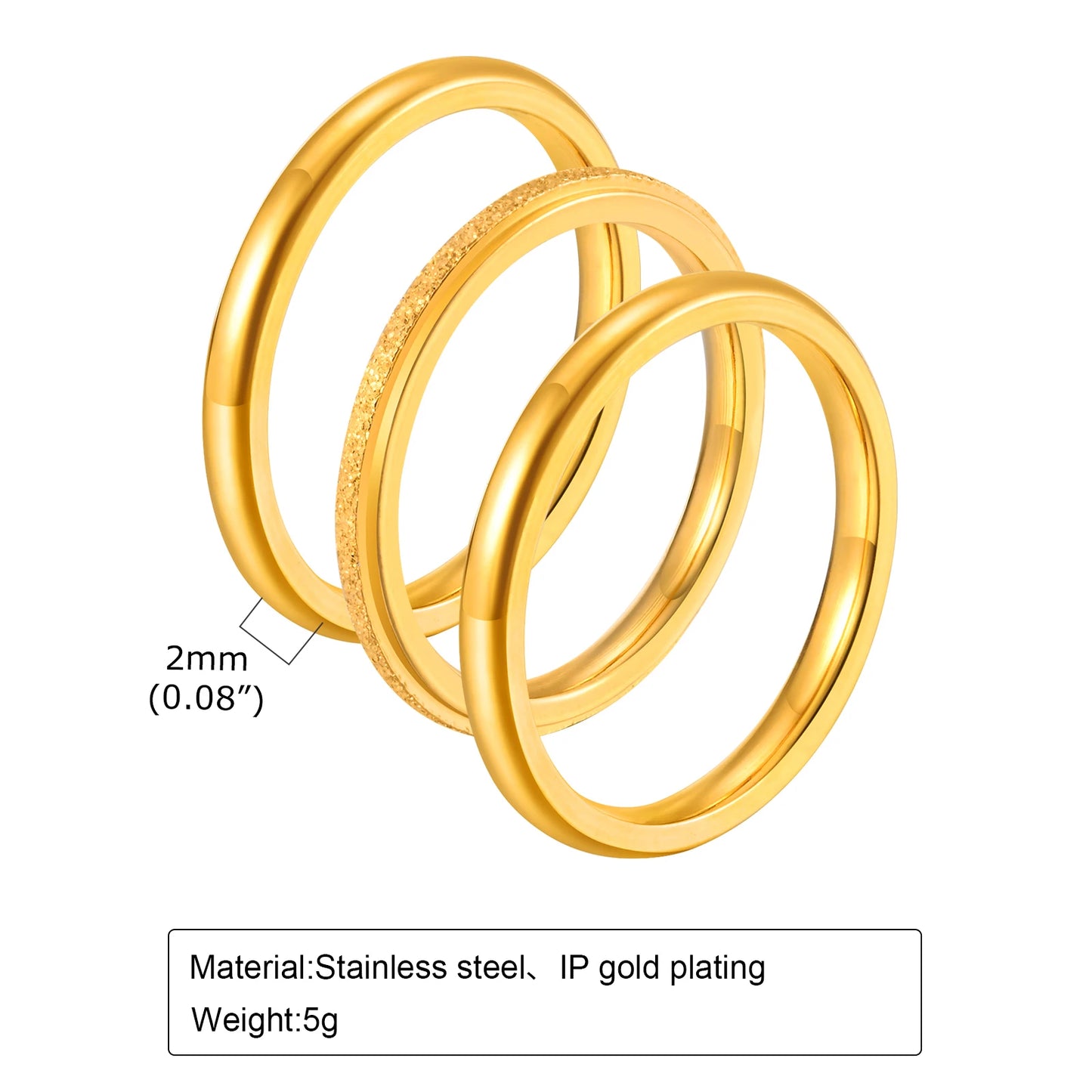 3PCS Set Stainless Steel Ring - Accessory