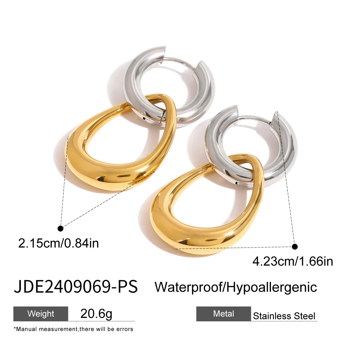 Gold Silver Circular Earrings - Accessory
