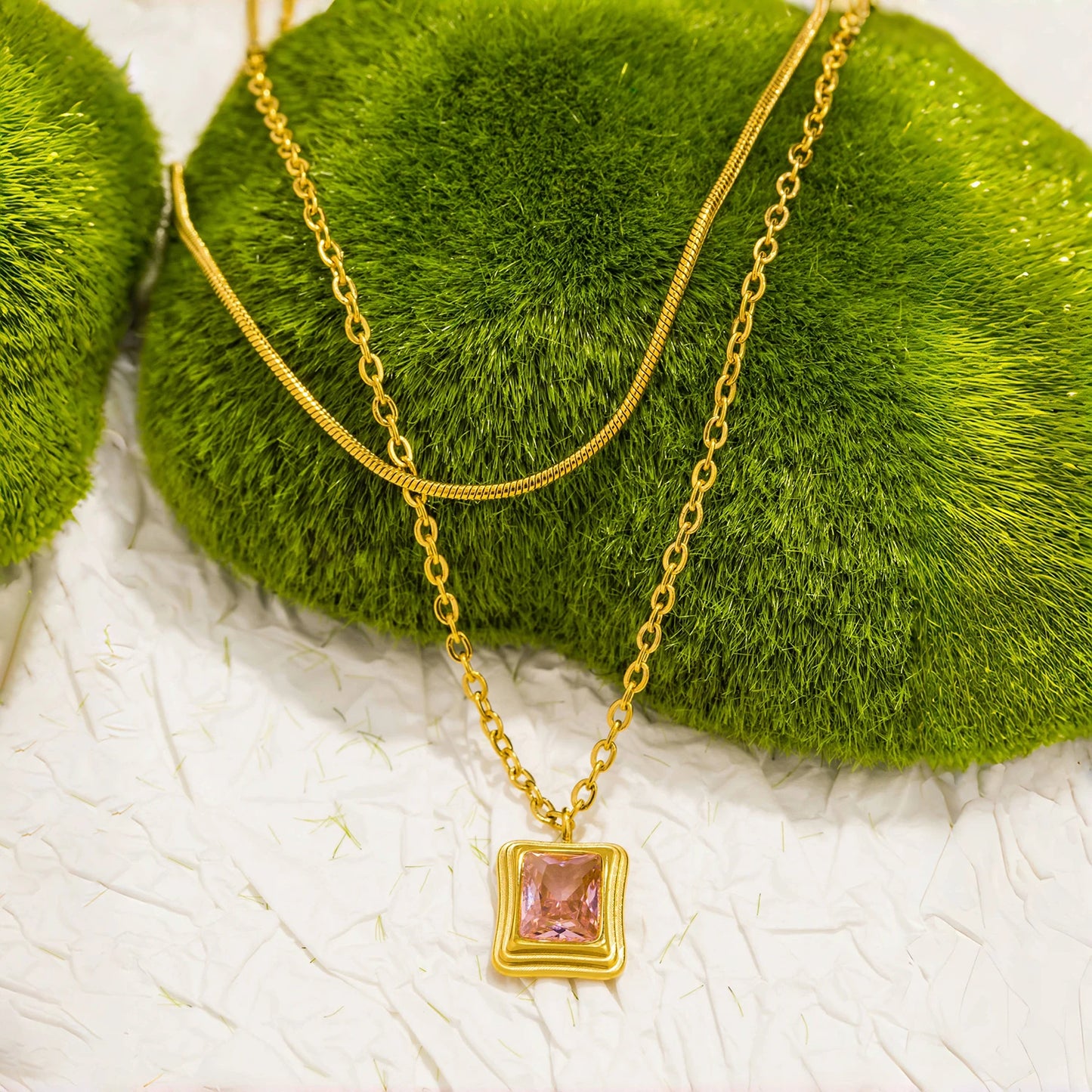 Zirconia Pendant Necklace - Accessory
