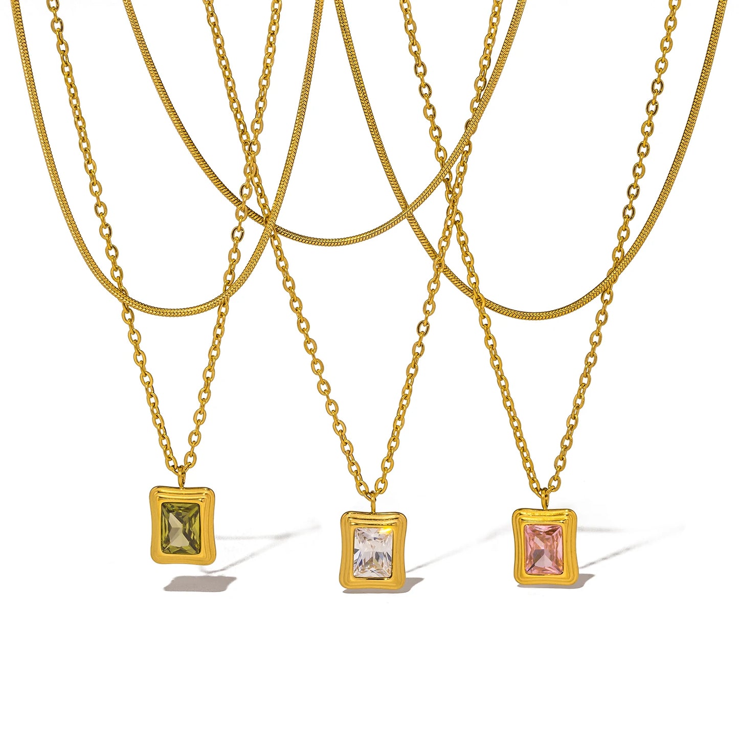 Zirconia Pendant Necklace - Accessory