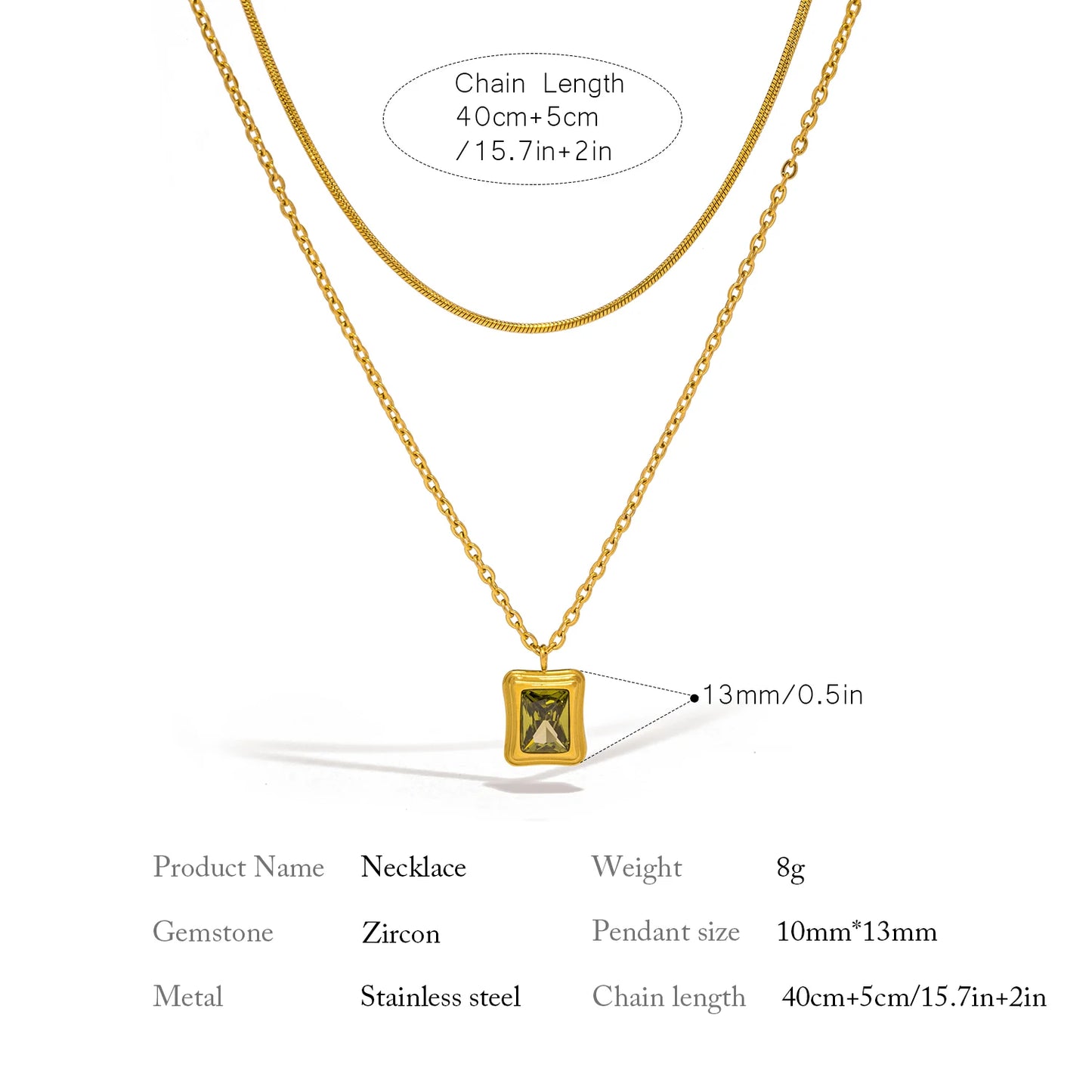 Zirconia Pendant Necklace - Accessory