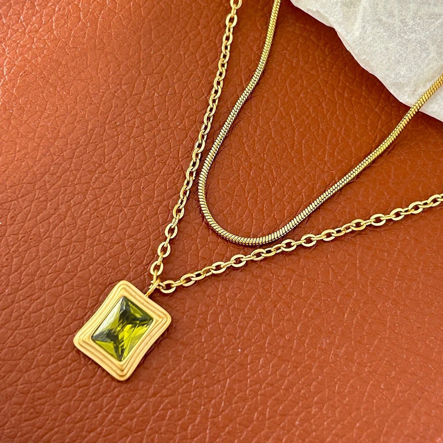 Zirconia Pendant Necklace - Accessory