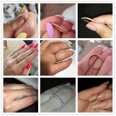 Huitan Minimalist Thin Rings