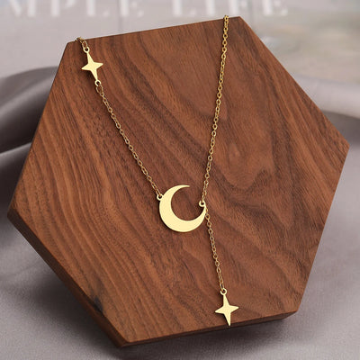 Moon Necklace - with North stars