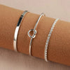 3pcs Stainless Steel Stack Cuff Bracelets