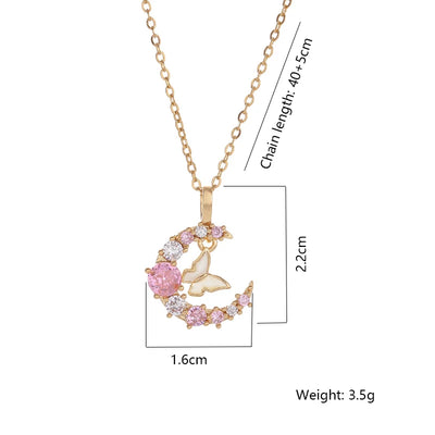 Butterfly Moon Necklace - Accessory