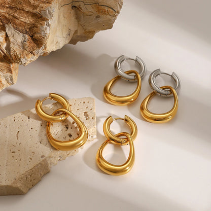 Gold Silver Circular Earrings - Accessory 
