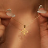 Fleur de lis Necklace Pendant - Gold plated sterling silver exquisite