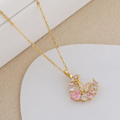 Butterfly Moon Necklace - Accessory