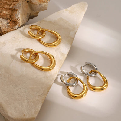 Gold Silver Circular Earrings