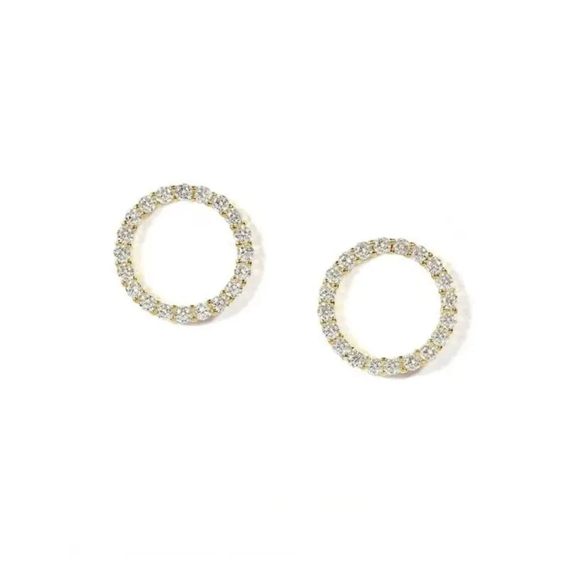 Delicate Small Circle Stud Earrings - Accessory 
