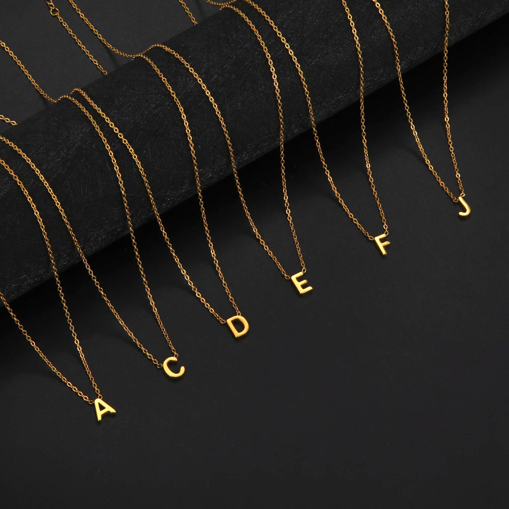 Minimalist Initial A-Z Letter Necklace - Accessory 