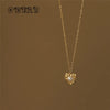 18K Gold Plated Pearl Heart Pendant Necklace