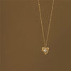 18K Gold Plated Pearl Heart Pendant Necklace