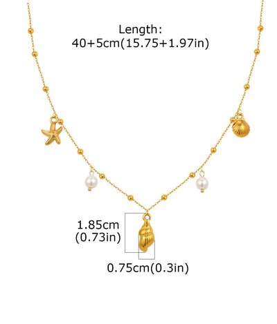 Beach Pearl Pendant Necklaces