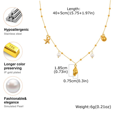 Beach Pearl Pendant Necklaces