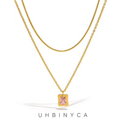 Zirconia Pendant Necklace - Accessory 