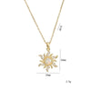 Rapunzel Sunflower Zircon Pendant Necklaces - Stainless Steel