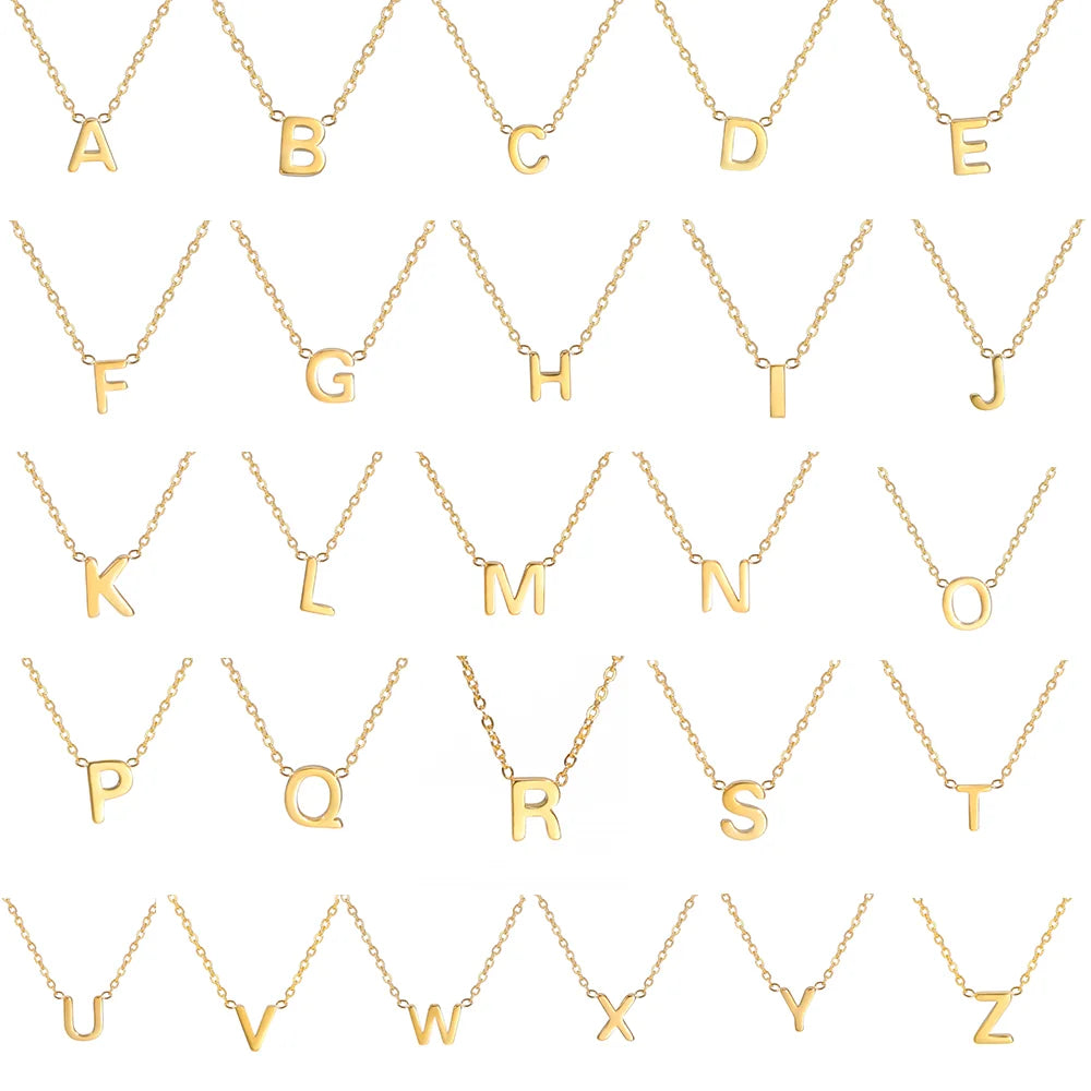 Minimalist Initial A-Z Letter Necklace - Accessory 