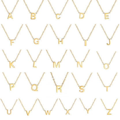 Minimalist Initial A-Z Letter Necklace - Accessory 