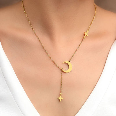 Moon Necklace - with North stars