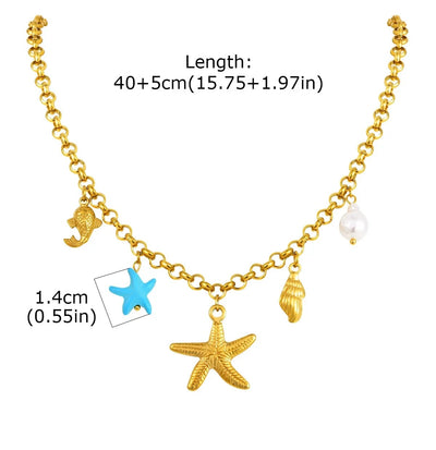 Beach Pearl Pendant Necklaces