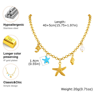 Beach Pearl Pendant Necklaces