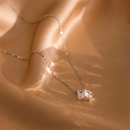 Pear shaped Square Zircon Necklace - Accessory 
