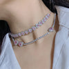 Sweet Pink Heart Zircon Choker Necklace