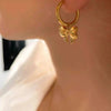 Chic Bow Tie Pendant Drop Hoop Huggie Earrings