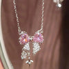 Bowknot Zircon Stud Necklace