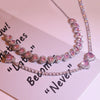 Sweet Pink Heart Zircon Choker Necklace