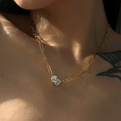 Pear shaped Square Zircon Necklace