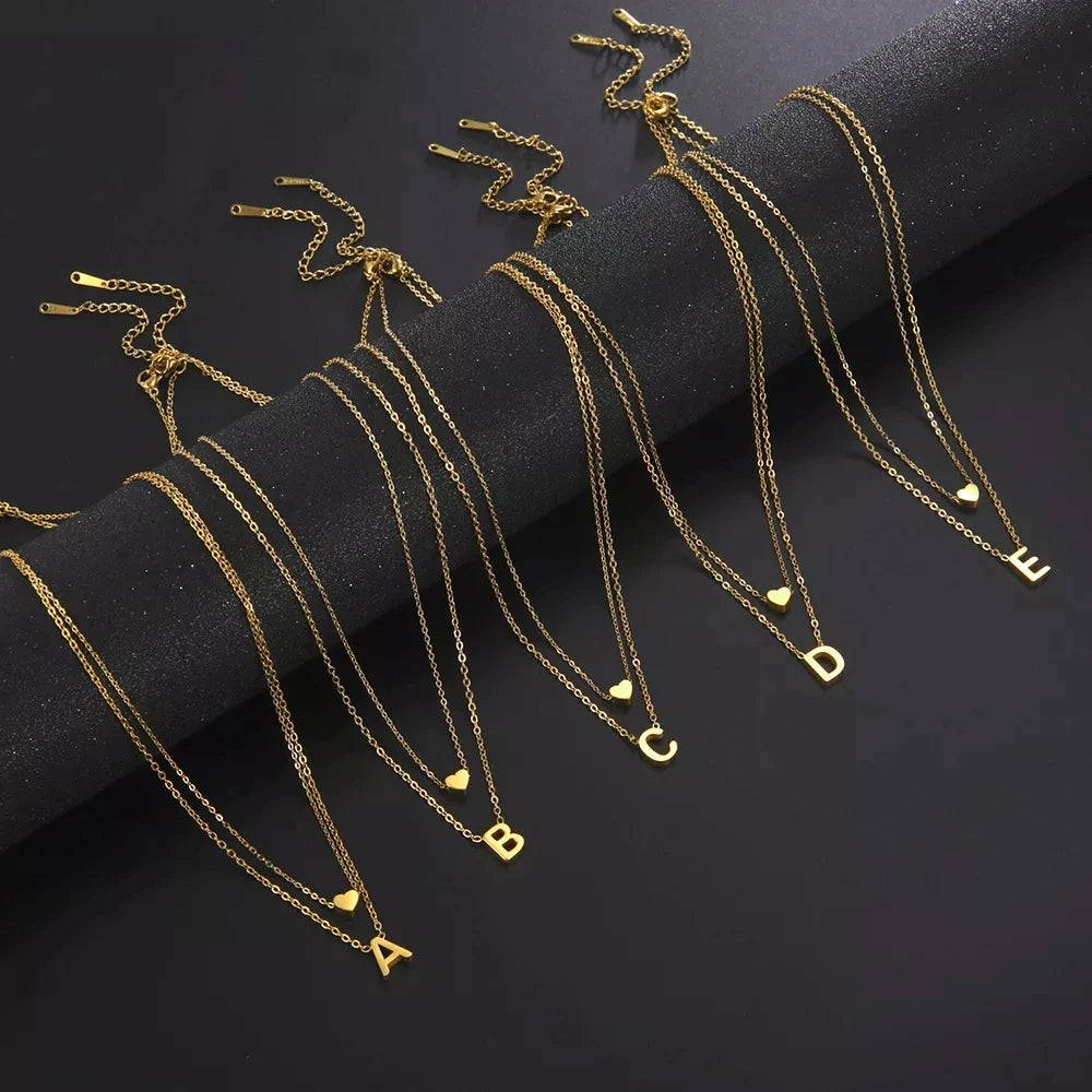 Minimalist Initial A-Z Letter Necklace - Accessory 