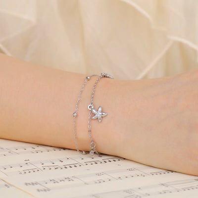 Cazador Starfish Seashell Charms Bracelet
