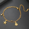 Cazador Starfish Seashell Charms Bracelet