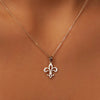 Fleur de lis Necklace Pendant - Gold plated sterling silver exquisite