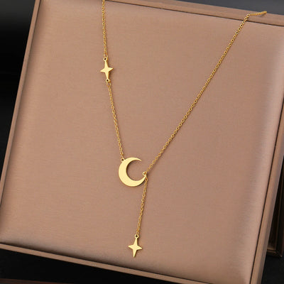 Moon Necklace - with North stars