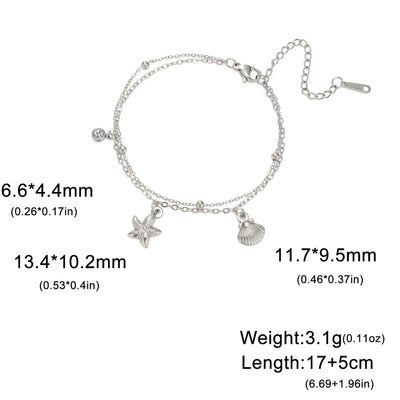 Cazador Starfish Seashell Charms Bracelet