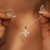 Fleur de lis Necklace Pendant - Gold plated sterling silver exquisite