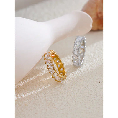 Bling Heart Cubic Zirconia Ring