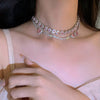 Sweet Pink Heart Zircon Choker Necklace