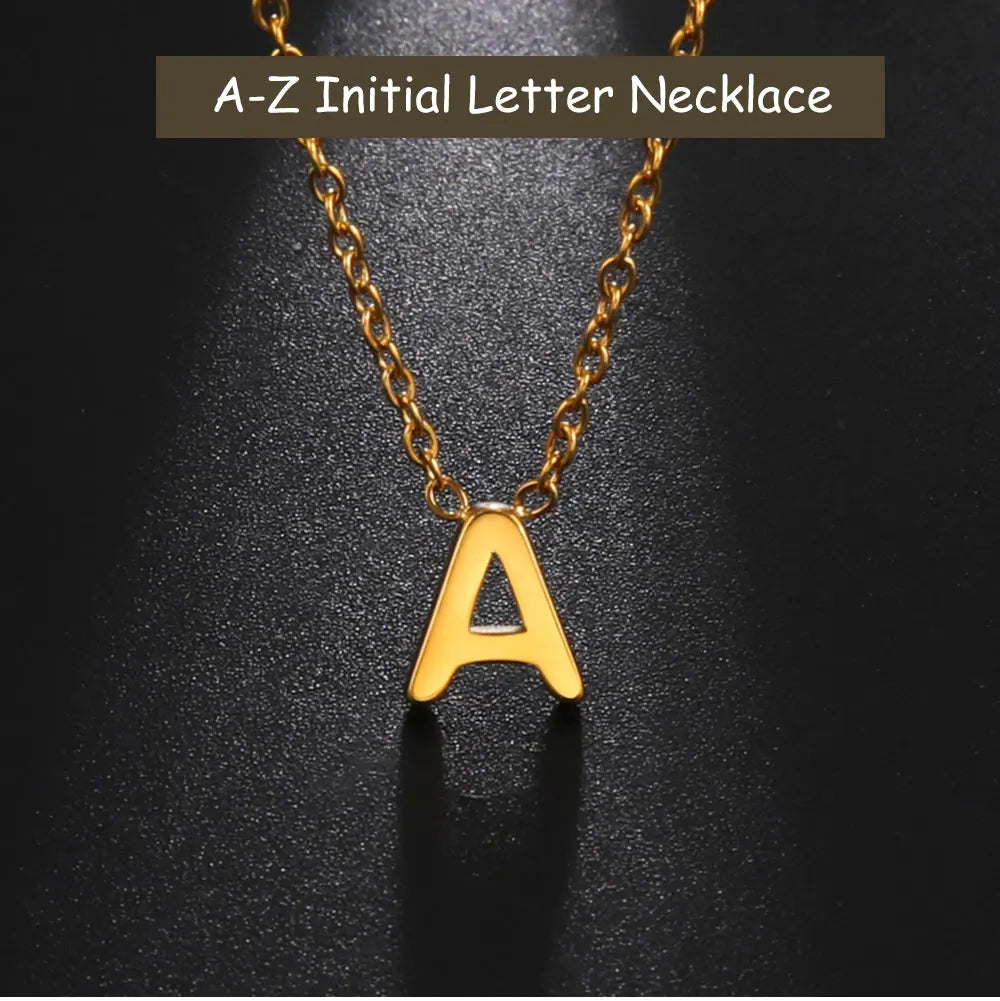Minimalist Initial A-Z Letter Necklace - Accessory 