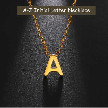 Minimalist Initial A-Z Letter Necklace - Accessory 