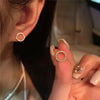 Delicate Small Circle Stud Earrings