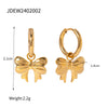 Chic Bow Tie Pendant Drop Hoop Huggie Earrings